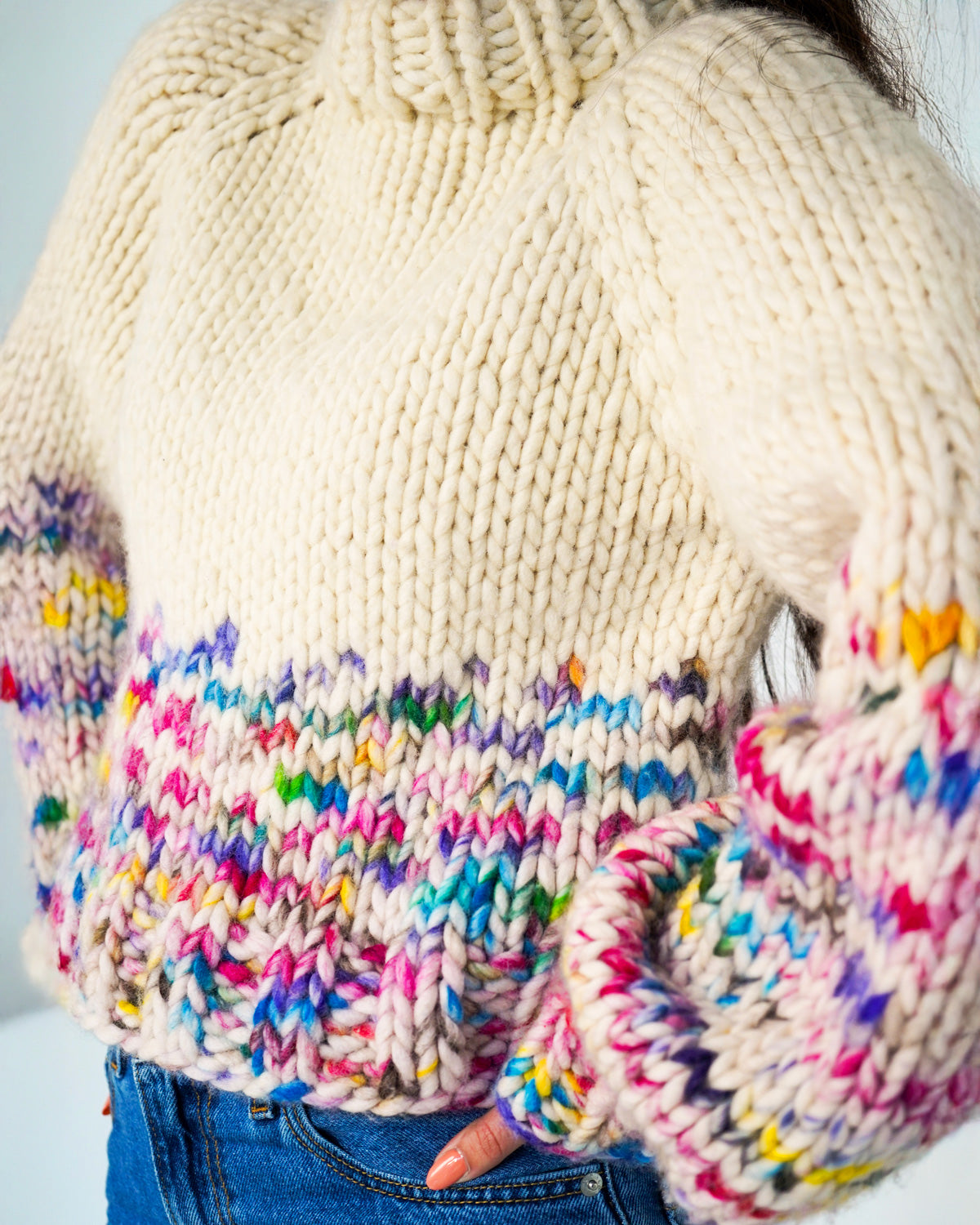 The Rainbow Sweater Kit x @paula.on.knits - Yummy Yarn Version