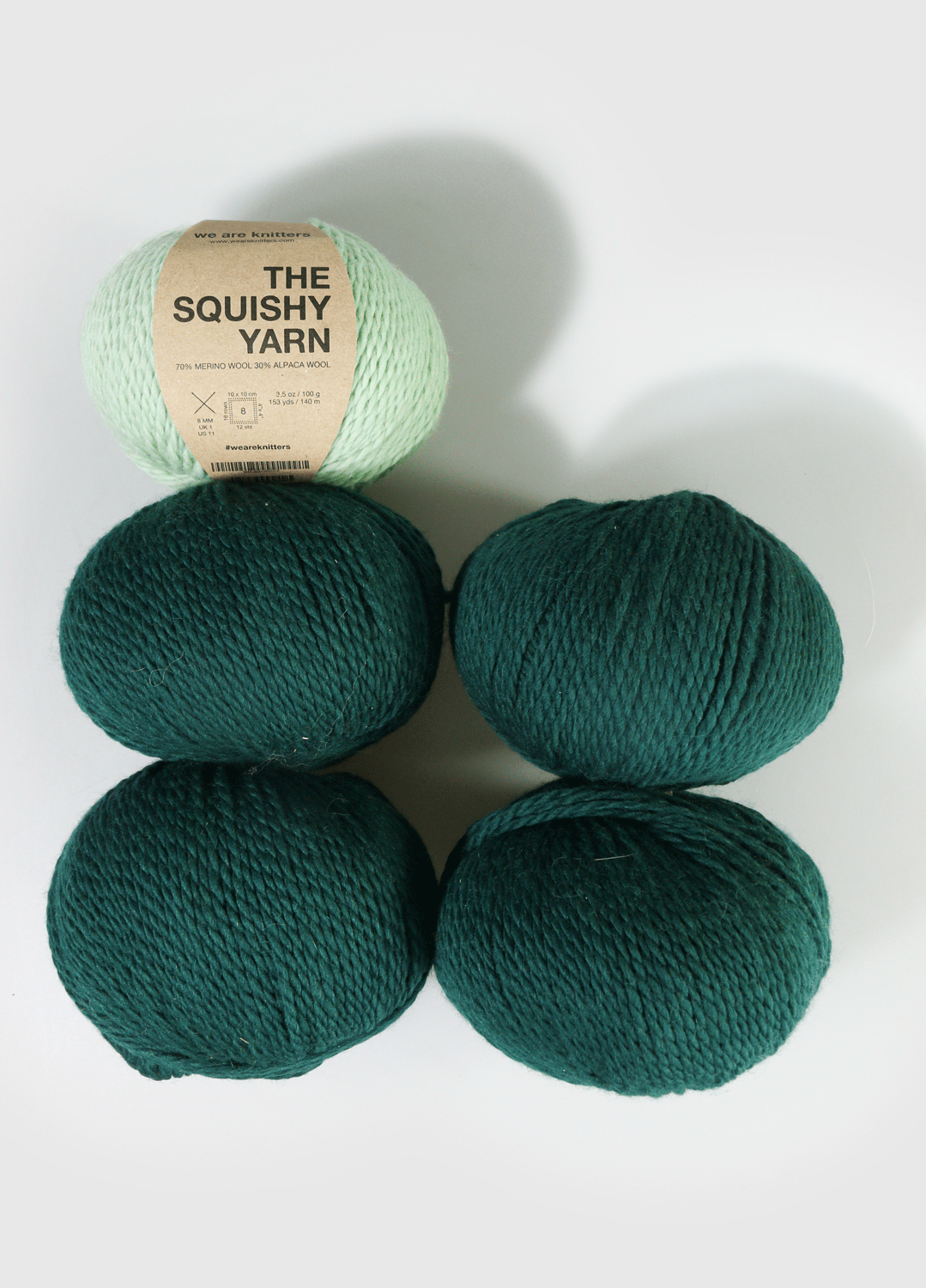 Pakke med 5 Squishy Yarn garnnøgler