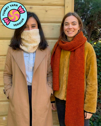2 Kits Bundle | Knitting Stitch Sampler Kit Make your first Snood + Morse Scarf - Yummy Yarn Fine Version