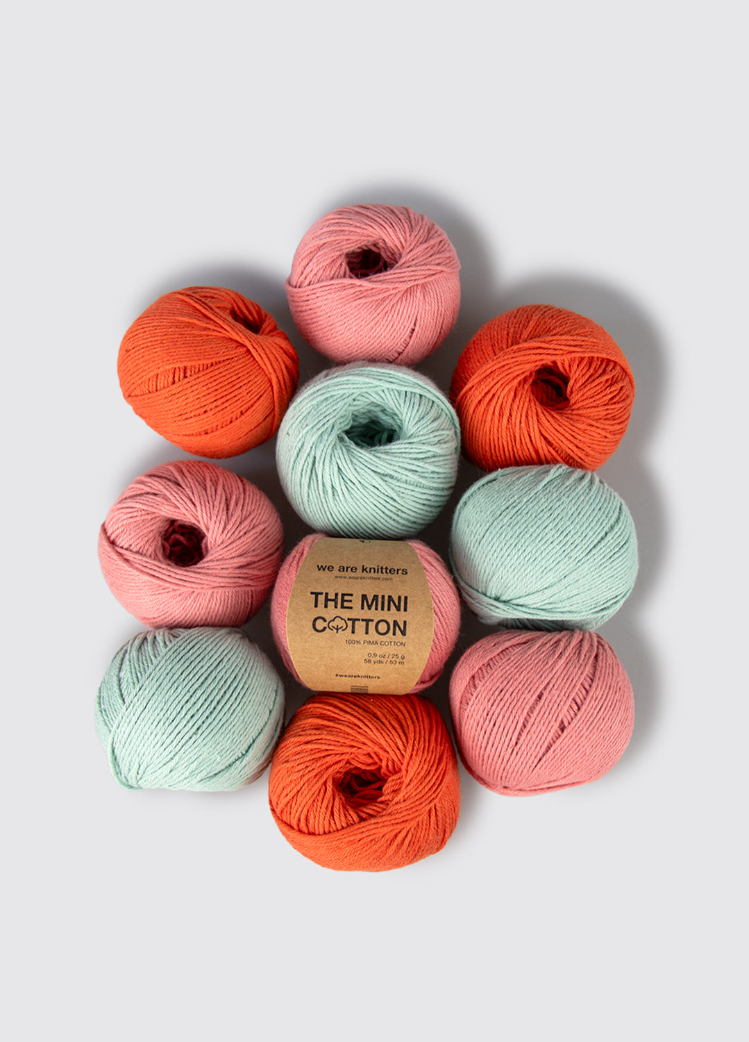 Pakke med 10 Mini Cotton garnnøgler