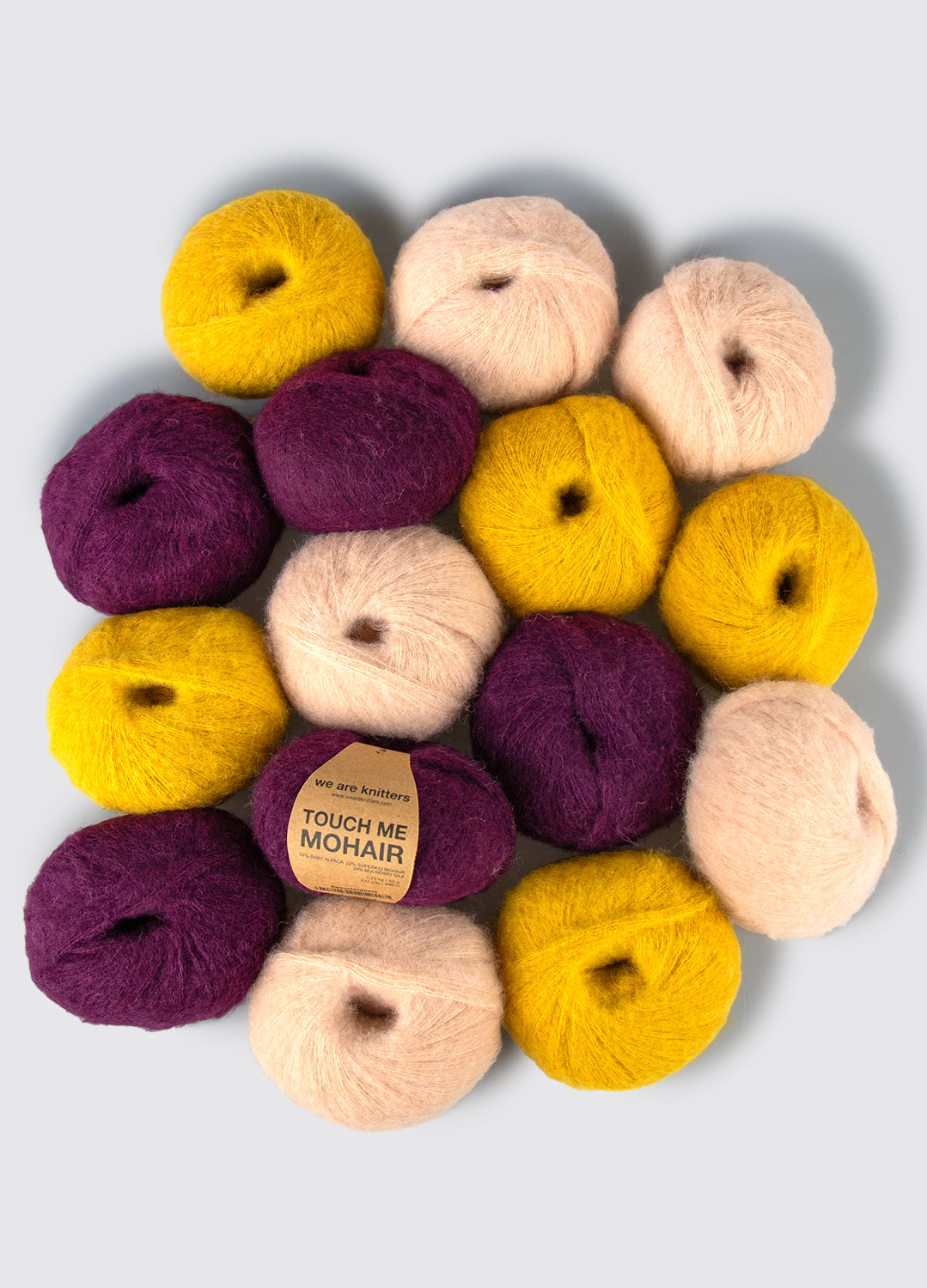 Pakke med 15 Touch me Mohair garnnøgler