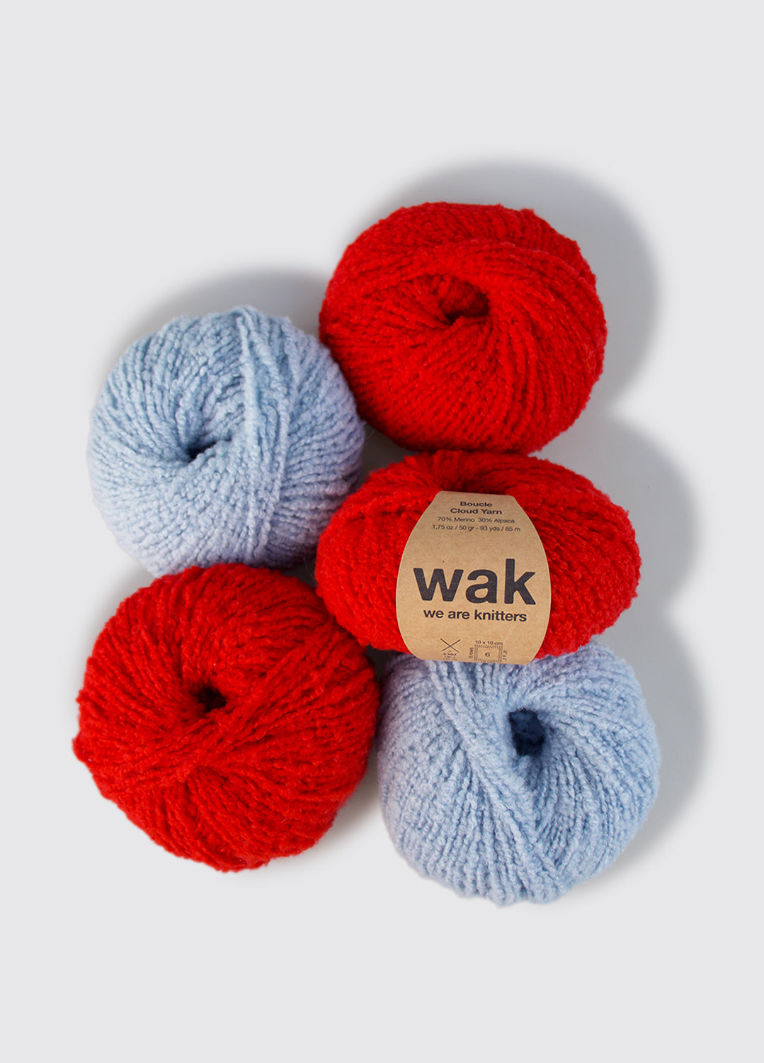Pakke med 5 Boucle Cloud garnnøgler