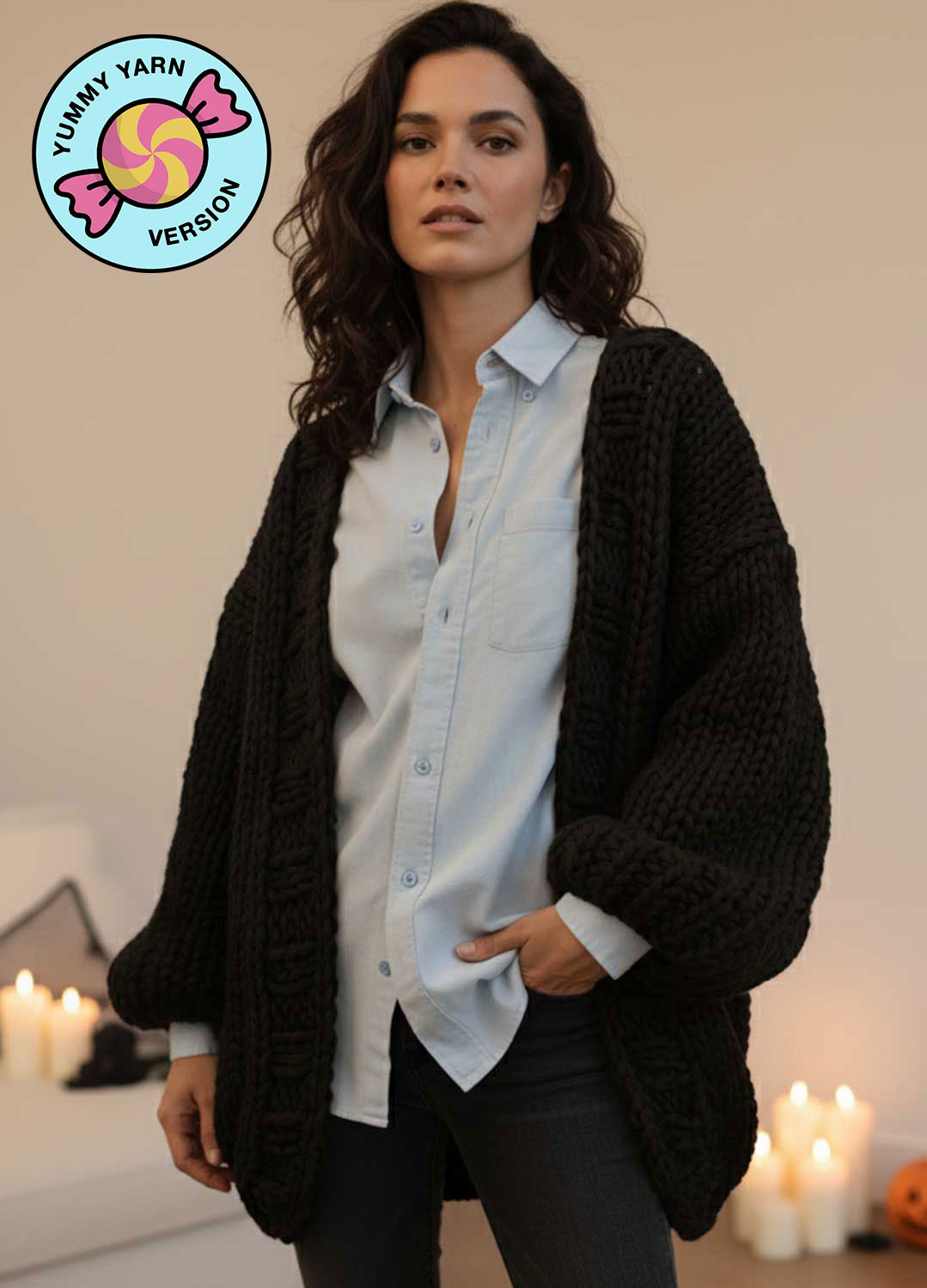 Simone Cardigan Kit -  Yummy Yarn Version