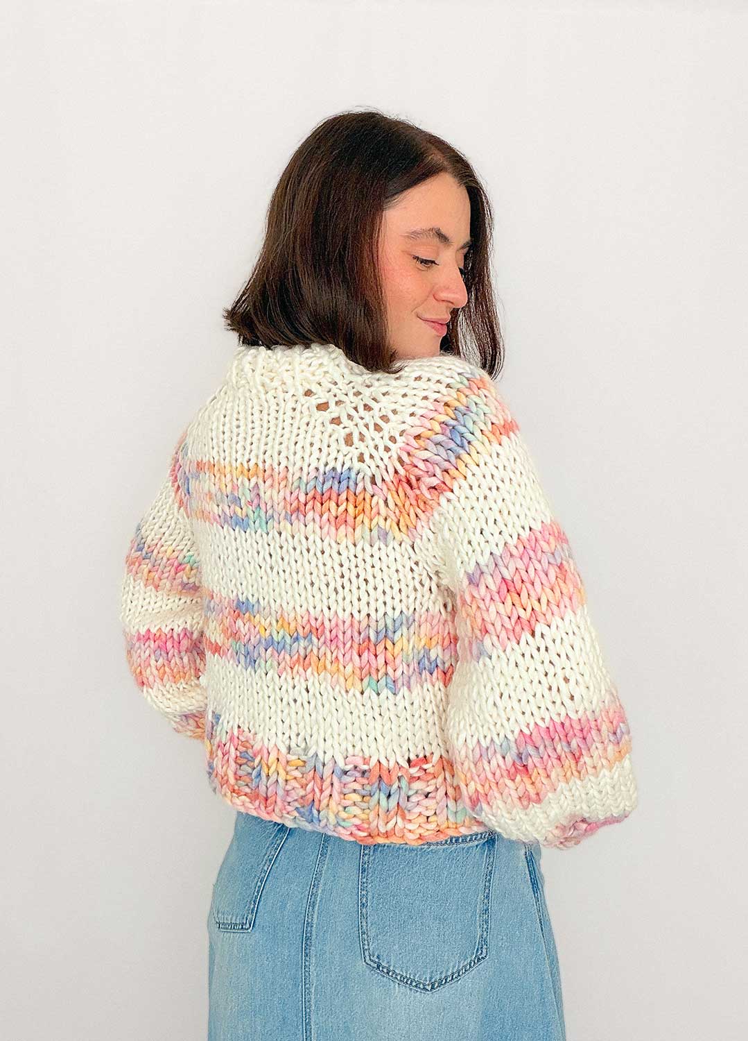 The Striped Rainbow Sweater Kit x @paula.on.knits - Yummy Yarn Version