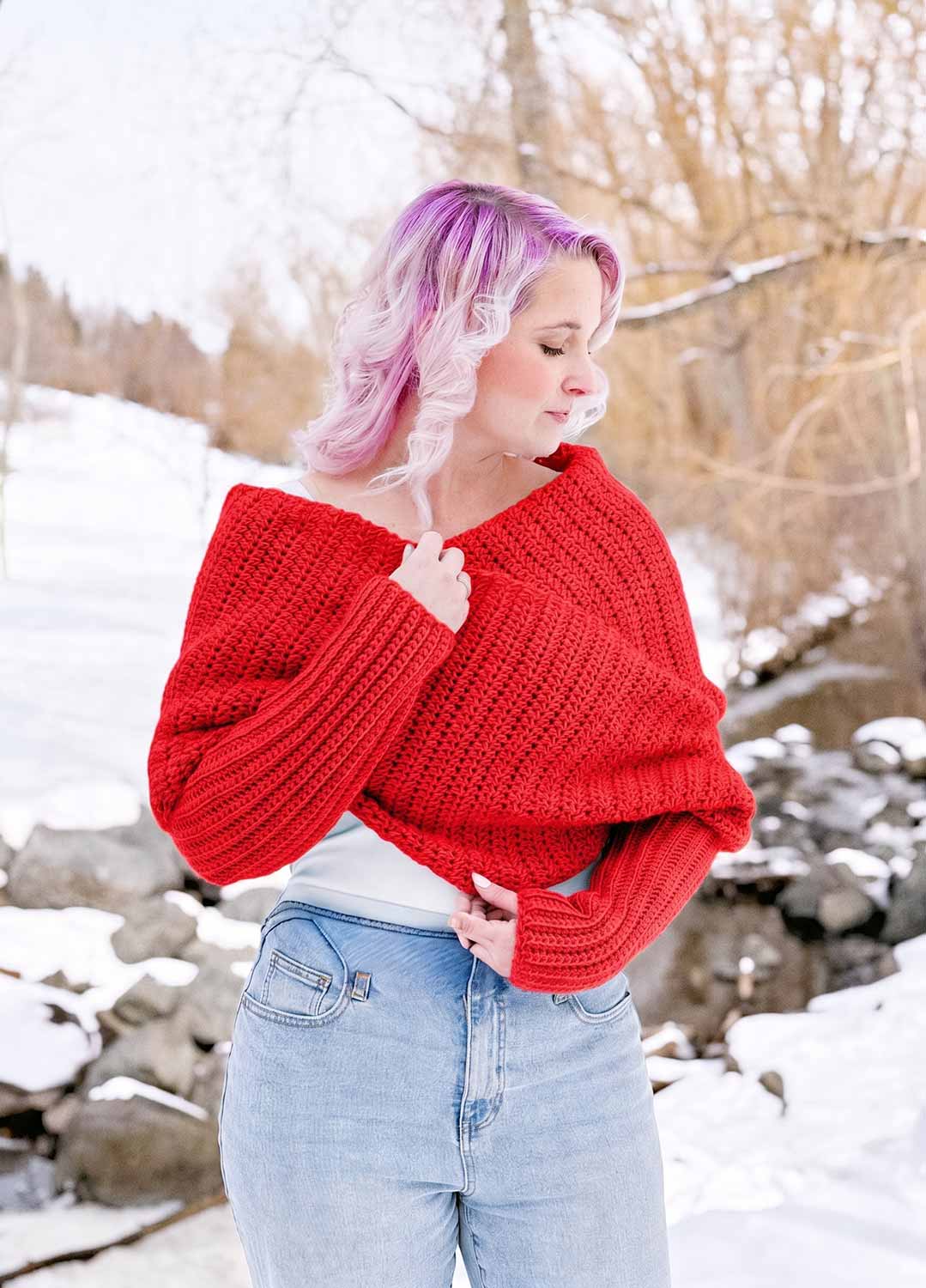 Easy Crochet Sweater Scarf x @knitatude Kit - Yummy Yarn Fine Version
